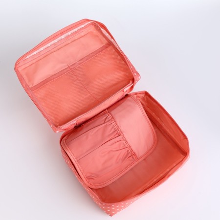 Road cosmetic bag, 2 parts with lightning, pink color-2