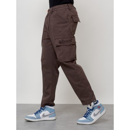 Cargo jeans men, size 56, brown color-1