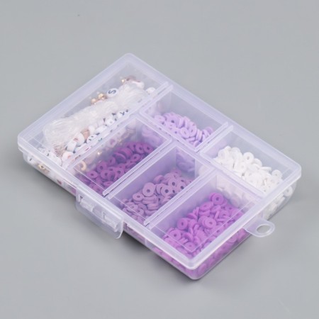 Beads in the casket "purple" thread 0.8 mm 5 m 12x8.4x2.2 cm-4