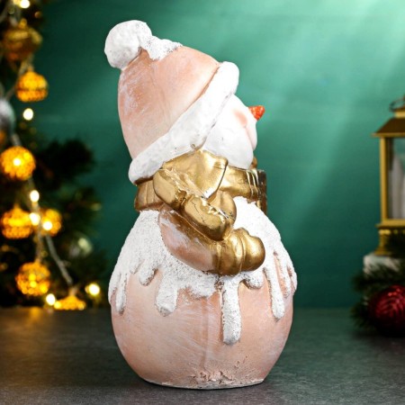 Figure "Snowman with a gift" 14.5x22cm-3