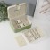 Casket to the leatherette for jewelry "Bow" white-green 17x23.5x10 cm