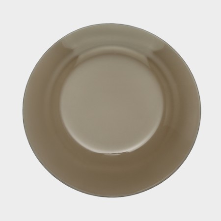 Small glass plate "Warckeshop Brows", D = 22 cm, brown color-3