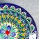 Plate of the Rishtan ceramics "Flowers", blue, flat, 15 cm
