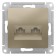 SETLASDESIGN socket, double, computer, RJ45+RJ45, cat. 5E, mechanism, champagne color