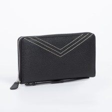 Male purse on lightning for Textura bills, for cards, for coins, black color