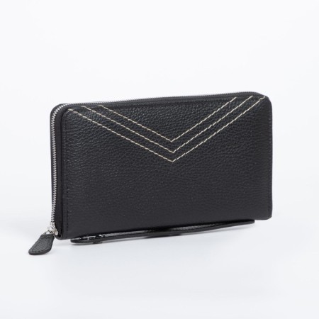 Male purse on lightning for Textura bills, for cards, for coins, black color