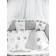 A set in a crib 15 objects 3+12 pillows-bortions, print Print Ezhik, white-gray color 710932