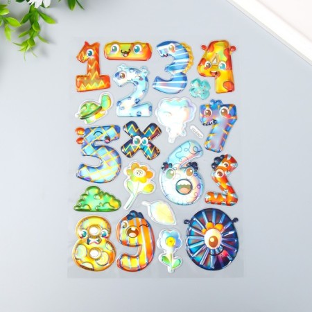 Stick plastic holography with a metal tint "numbers/letters" mix 9.5x27 cm-2