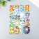 Stick plastic holography with a metal tint "numbers/letters" mix 9.5x27 cm