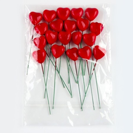 Figure for crafts and decor on the wire "Heart", set of 20 pcs., Size 1 pc. - 2.5 × 1.6 × 8.5 cm-2