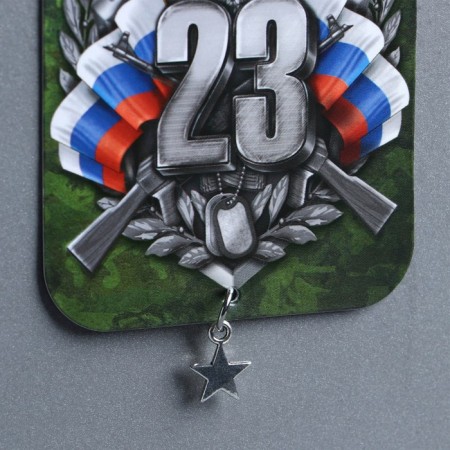 Magnet with suspension "February 23", 6 x 7 cm-5