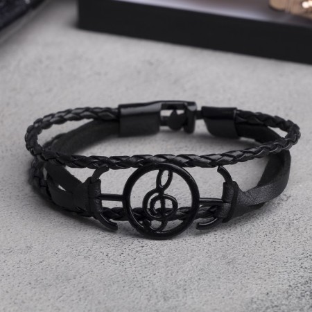 Bracelet Skin "Spit Double" note, black color in ferrous metal, l = 21 cm-4