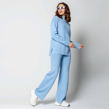 Women's costume (jumper/trousers), blue color, size 44-48 (One size)-1
