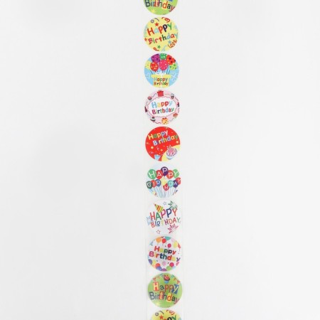 Stickers in the roll "Happy Birthday!", 500 pcs, 3.8 x 3.8 cm-1