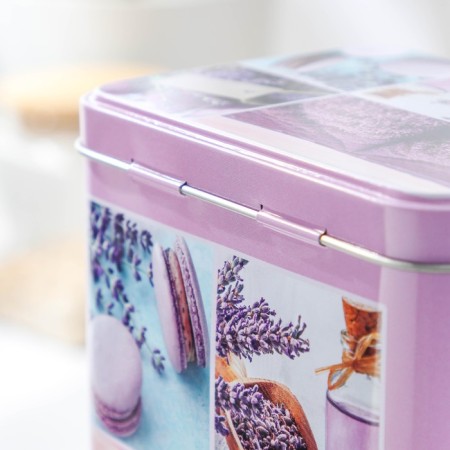 Bank with a lid for bulk products "lavender-3", 2.7 l, 9.5 × 21.5 cm, rectangular-3