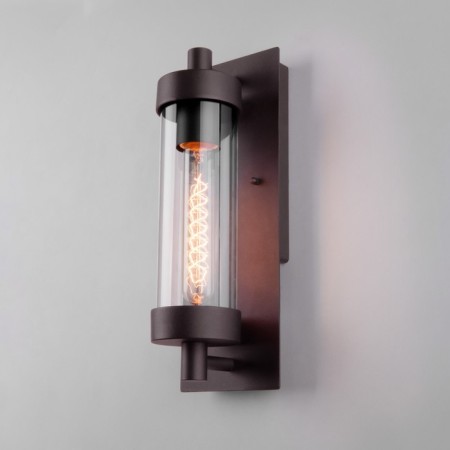 Garden-park lamp Elektrostandard, Pipe, 125x125x345 mm, E27, brown color-1