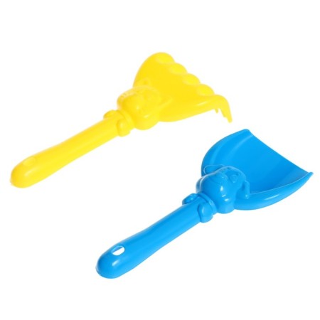 Set No. 63: bucket No. 8 “Blue Tractor”, shovel 13 cm, rake 13 cm-3