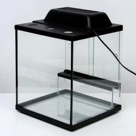 Terrarium with sliding doors 30 l, black 30 x 30 x 35 cm-5