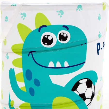 Basket for storing toys "Dino", 50 x 40 cm, white, green-2