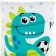 Basket for storing toys "Dino", 50 x 40 cm, white, green