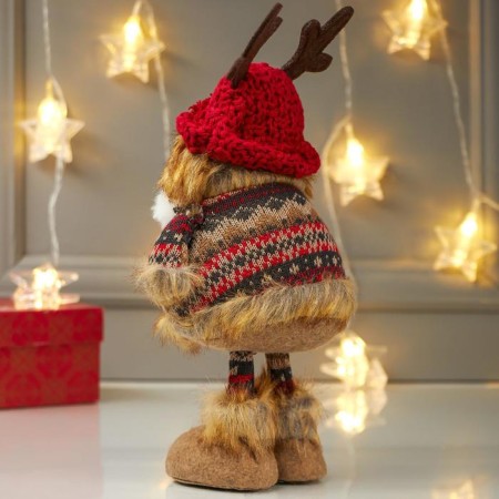 Interior doll "owl in a hat with horns and in a dress" 26x10x12 cm-3