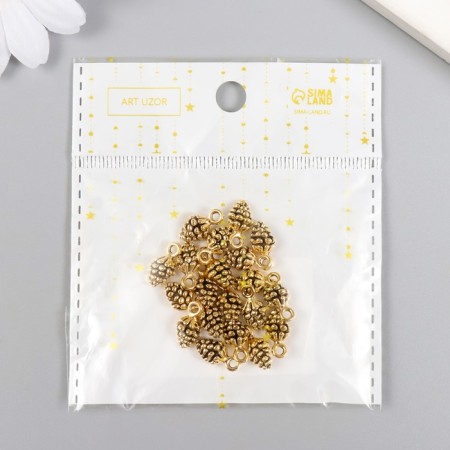 Decor Metal for creativity "Golden Bump" 1x0.6cm, set 20 pcs-4