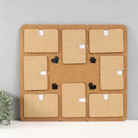 Photo frame LHDF "Home" 46x51 in 8 photos 10x15 cm, col. White/Wenge (plastic screen)-2
