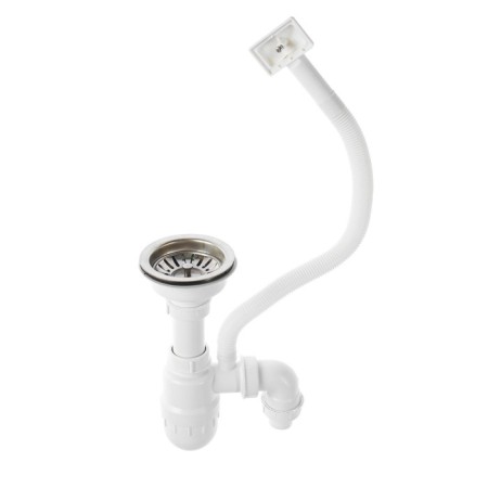 Kitchen sink "Vladiks", cut, with a siphon, 77x48 cm, right, stainless steel 0.6 mm-3