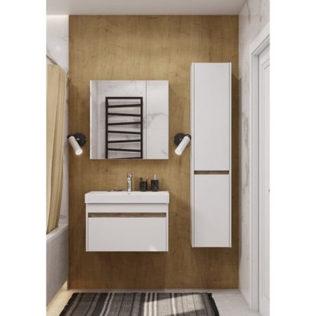 Tumba under the Aquaton sink Marty, 70 cm, white color, oak endgrain-7