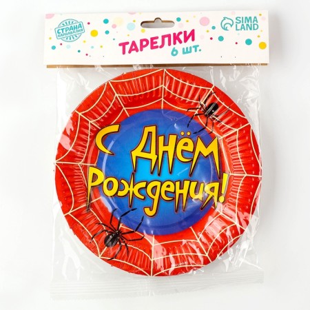 Disposable paper plate "Happy Birthday" Web, 18 cm-4