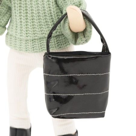 Lilu soft doll "in a green sweater", 32 cm, series: Spring-4