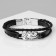 Bracelet male "fortress" Scorpio, black color with silver, 21.5 cm