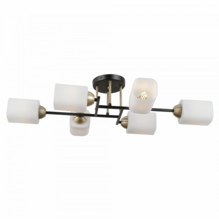 Ceiling chandelier Citilux "Henry" CL130265, 79.5x42x1.5 cm, 6x75W, E27, Black Color Black