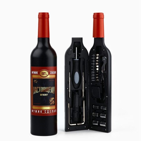 Gift set of tools of a bottle "Real man", 23 items-3