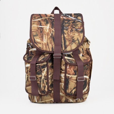 Tourist backpack, 55 liters, cord department, 4 outer pockets, ZFTS, brown color/camouflage-2