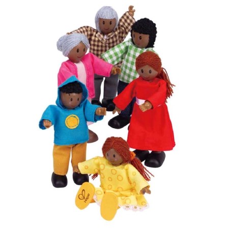 Set of mini-doll "Happy African American Family"-1