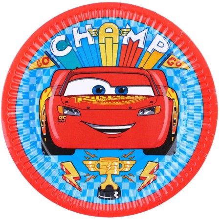 Paper plate "Happy Birthday!", 18 cm, cars-1