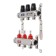 Collector group TIM KDS5003, 1 "x 3/4", 3 exits, flow meters, without cranes, stainless steel. steel
