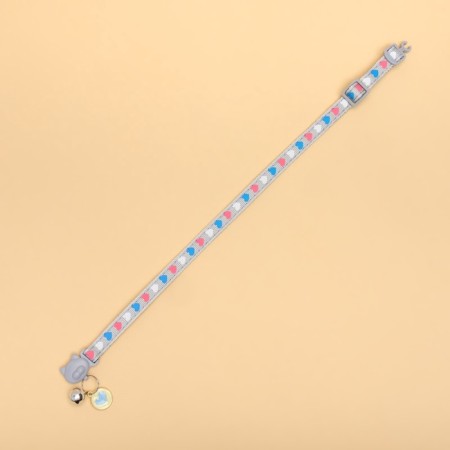 Fly collar "tender tenderness", with a bell and suspension, 30 x 1 cm, polyester, gray-4