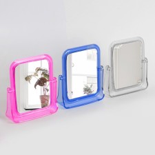 The mirror is desktop, bilateral, with an increase, a mirror surface 10.5 × 14 cm, color mix