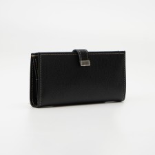 Women's wallet on the Textura button, black color