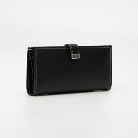 Women's wallet on the Textura button, black color