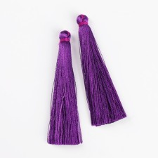 Suspension decorative “brush”, set 2 pcs., L brush 6.5 cm, purple color