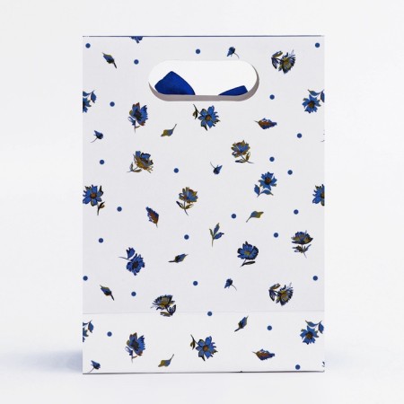 Gift box-package, packaging with a cut handle, "flowers" 12 x 6 x 16 cm-1