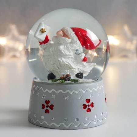 Souvenir Polystone Water Ball "Santa Morozik with a long beard" 6.5x6.5x8.5 cm
