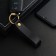 Leather keychain for a car key, strap, genuine leather, black