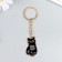 Metal keychain, enamel "Black cat" 10.5x2.5 cm