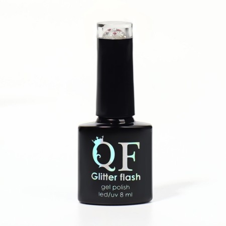 Nail varnish gel, Glitter Flash, 3 phase, 8ml, LED/UV, transparent/pink (07)-5