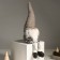 Interior doll "Santa Claus in striped leggings and gray cap" 48 cm