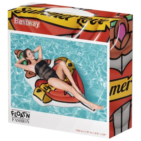 Summer Love Tattoo swimming mattress, 198 x 137 cm, 43265 Bestway-4